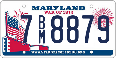 MD license plate 7BM8879