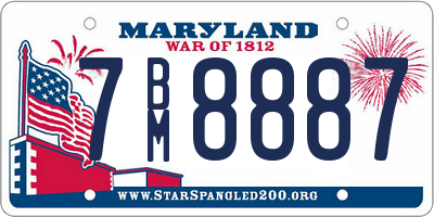 MD license plate 7BM8887