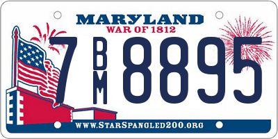 MD license plate 7BM8895