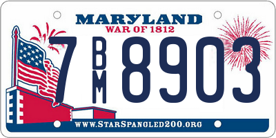 MD license plate 7BM8903