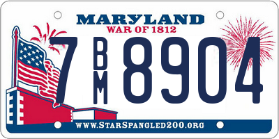 MD license plate 7BM8904