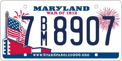 MD license plate 7BM8907