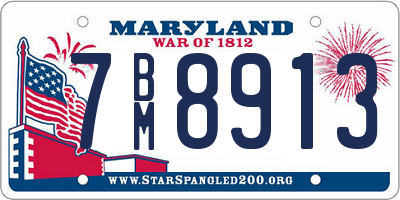 MD license plate 7BM8913