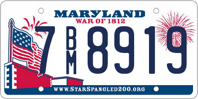 MD license plate 7BM8919