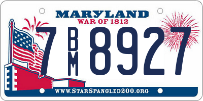 MD license plate 7BM8927