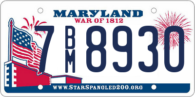 MD license plate 7BM8930