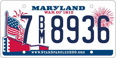 MD license plate 7BM8936