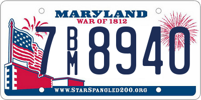 MD license plate 7BM8940