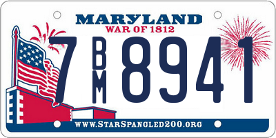 MD license plate 7BM8941