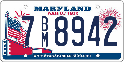 MD license plate 7BM8942