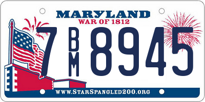 MD license plate 7BM8945