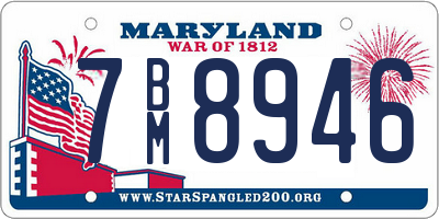 MD license plate 7BM8946