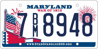 MD license plate 7BM8948