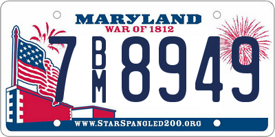 MD license plate 7BM8949