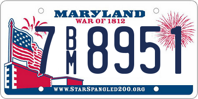 MD license plate 7BM8951