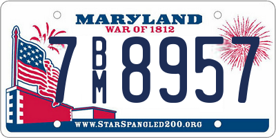 MD license plate 7BM8957