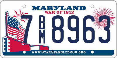 MD license plate 7BM8963