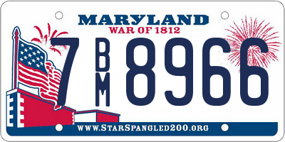 MD license plate 7BM8966