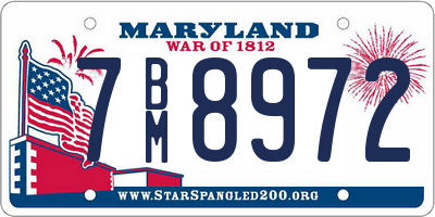 MD license plate 7BM8972