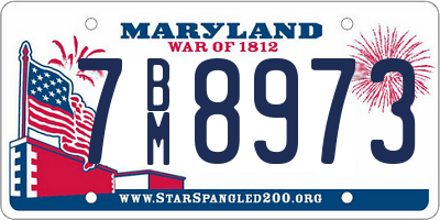 MD license plate 7BM8973