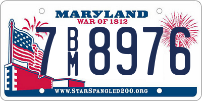 MD license plate 7BM8976