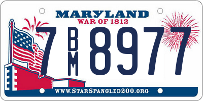 MD license plate 7BM8977