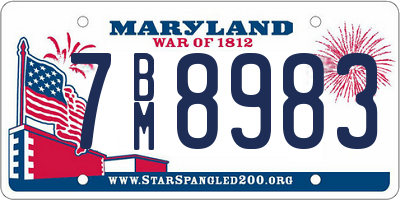 MD license plate 7BM8983