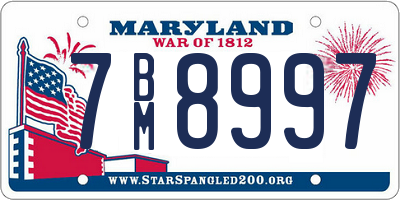 MD license plate 7BM8997