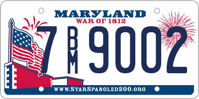 MD license plate 7BM9002