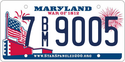 MD license plate 7BM9005