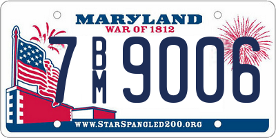 MD license plate 7BM9006