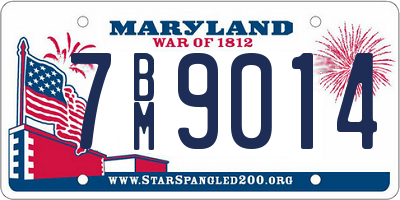 MD license plate 7BM9014