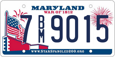 MD license plate 7BM9015