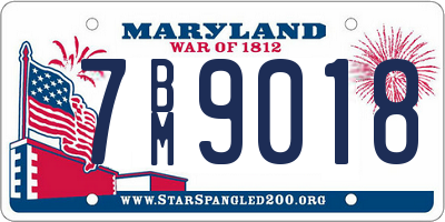 MD license plate 7BM9018