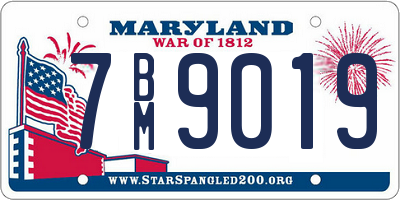 MD license plate 7BM9019