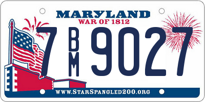 MD license plate 7BM9027