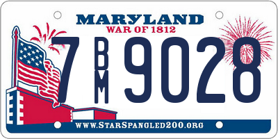 MD license plate 7BM9028