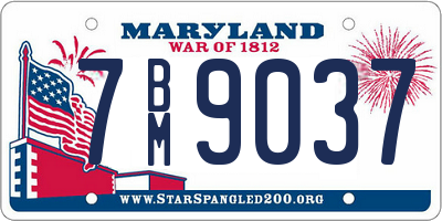 MD license plate 7BM9037