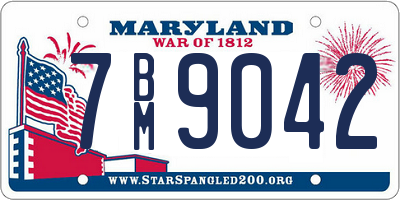 MD license plate 7BM9042