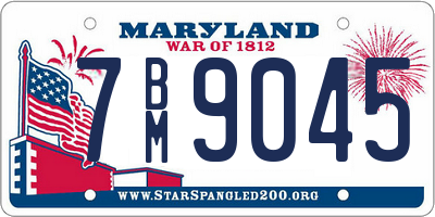 MD license plate 7BM9045