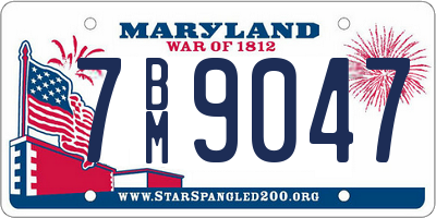 MD license plate 7BM9047