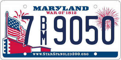 MD license plate 7BM9050