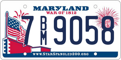 MD license plate 7BM9058