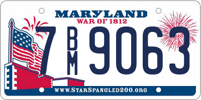 MD license plate 7BM9063