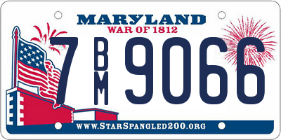 MD license plate 7BM9066