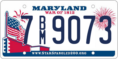 MD license plate 7BM9073