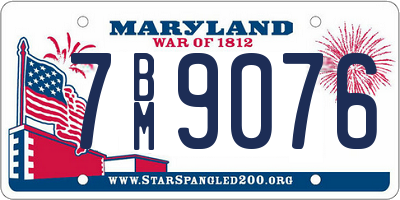 MD license plate 7BM9076