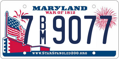 MD license plate 7BM9077