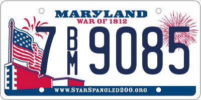 MD license plate 7BM9085