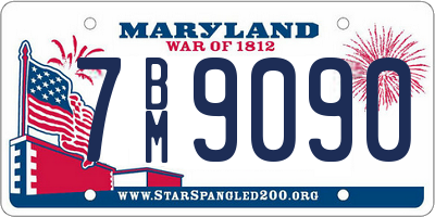 MD license plate 7BM9090